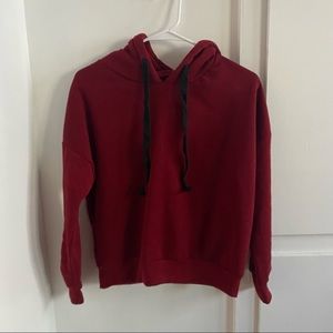 RED CROPPED HOODIE